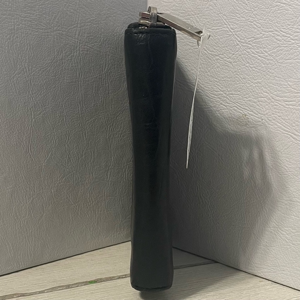 Saint Laurent Black Croc-Embossed Zip Around Card and Key Case - Picture 3 of 5